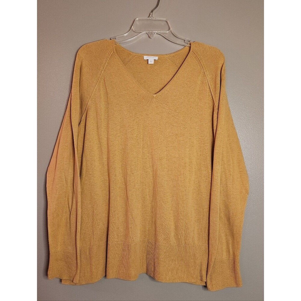 J. Jill V-Neck Silk & Cotton Sweater in Mustard Size Large - Picture 6 of 13
